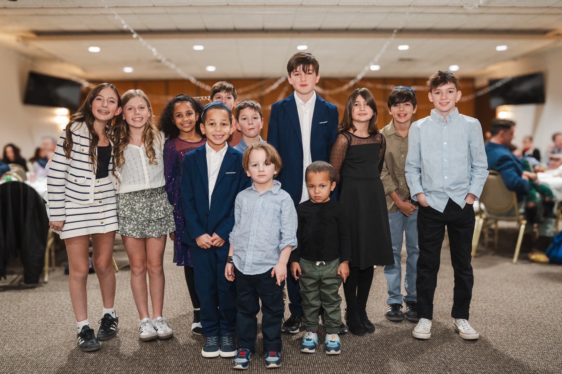 Group of kids at a bar mitzvah reception