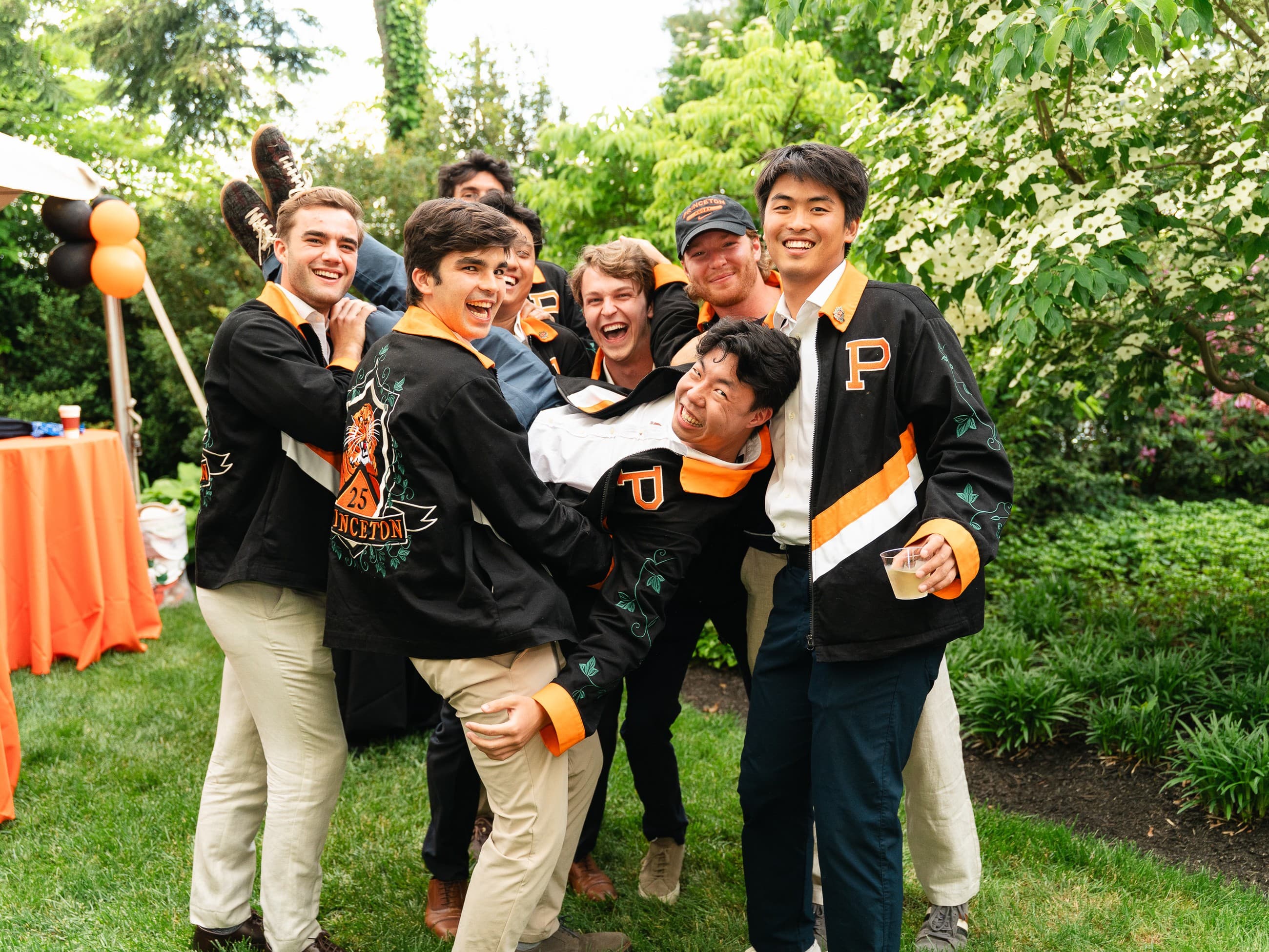 Friends celebrating together at a graduation party